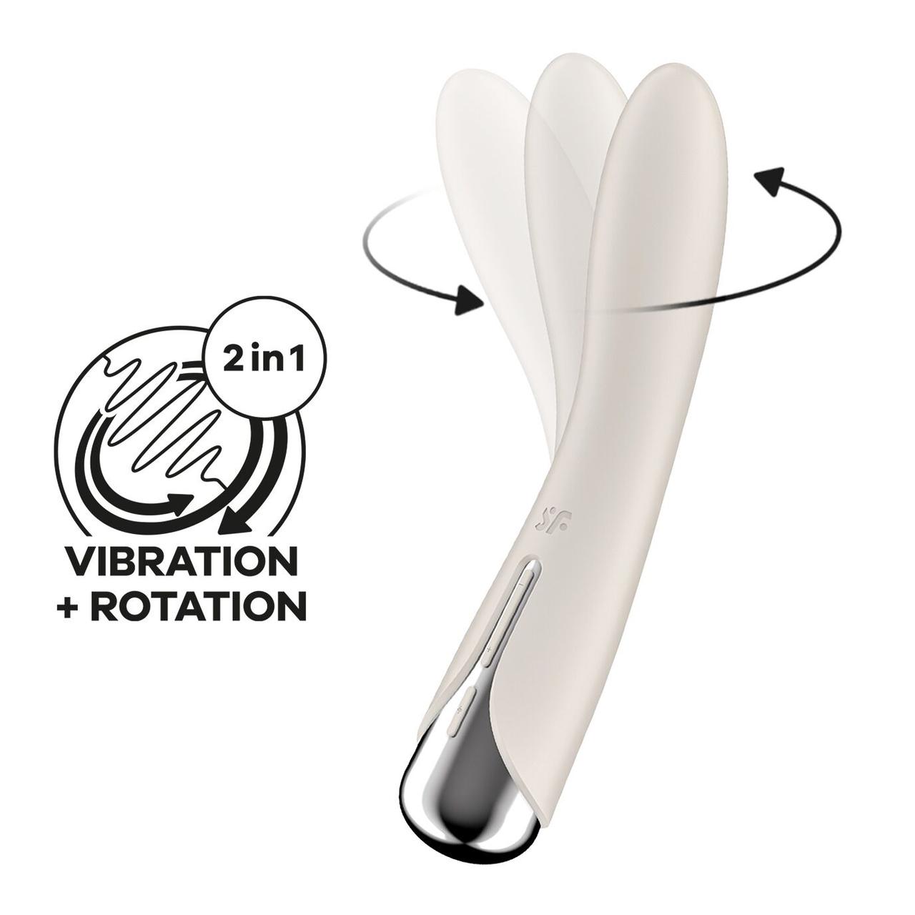 Вібратор для точки G із обертанням Satisfyer Spinning Vibe 1 Beige, 17,5х3,5 см.