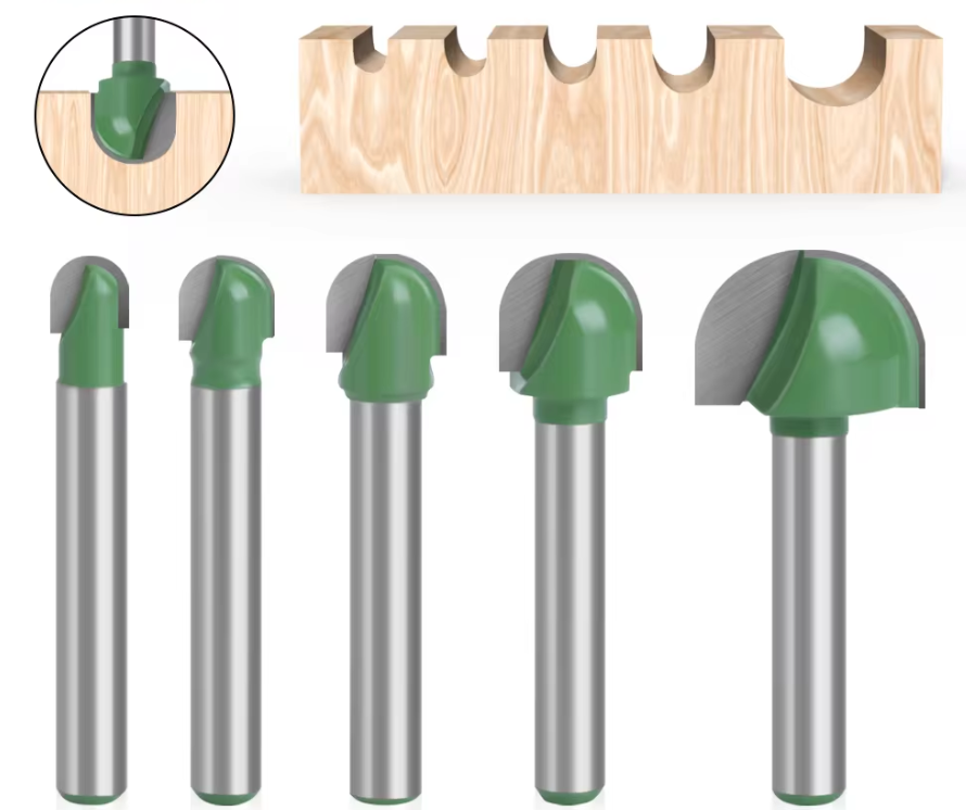 Набір фрез галтельних пазових по дереву Ø6-18 мм хвостовик 6 мм 5 шт