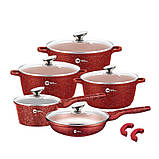 Набір каструль зі сковорідкою та сотейником Higher Kitchen НК305 з антипригарним покриттям для всіх типів плит, фото 6