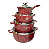 Набір каструль зі сковорідкою та сотейником Higher Kitchen НК305 з антипригарним покриттям для всіх типів плит, фото 7