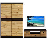 Вітальня Соната Комплект 18, Венге темний, Дуб крафт золотий