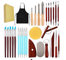 Набір інструментів для роботи з полімерною глиною, гіпсом, пластиліном, тестом 30 предметів