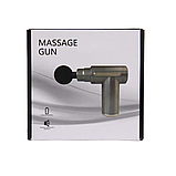 Ударний масажер для м'язів Massage Gun Перкусійний акумуляторний для всього тіла з 4 насадками, фото 7