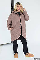 Жіноча демісезонна куртка з капюшоном батал Стьобана осінка куртка жіноча