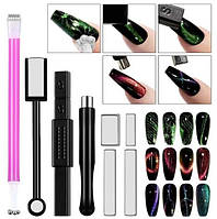 Набір магнітів YRE 5шт для гель-лаку, котяче око 5в1