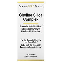 Для волосся, шкіри та нігтів California Gold Nutrition Choline Silica Complex (59 мл.)