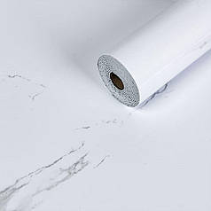Самоклеюча вінілова плитка в рулоні 600х3000х2мм Білий повітряний мармур Глянсова SW-00001287