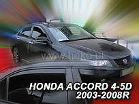Дефлектори вікон (вітровики) Honda Accord 2002-2008 4D (вставні, кт- 4 шт.) Sedan (Heko)