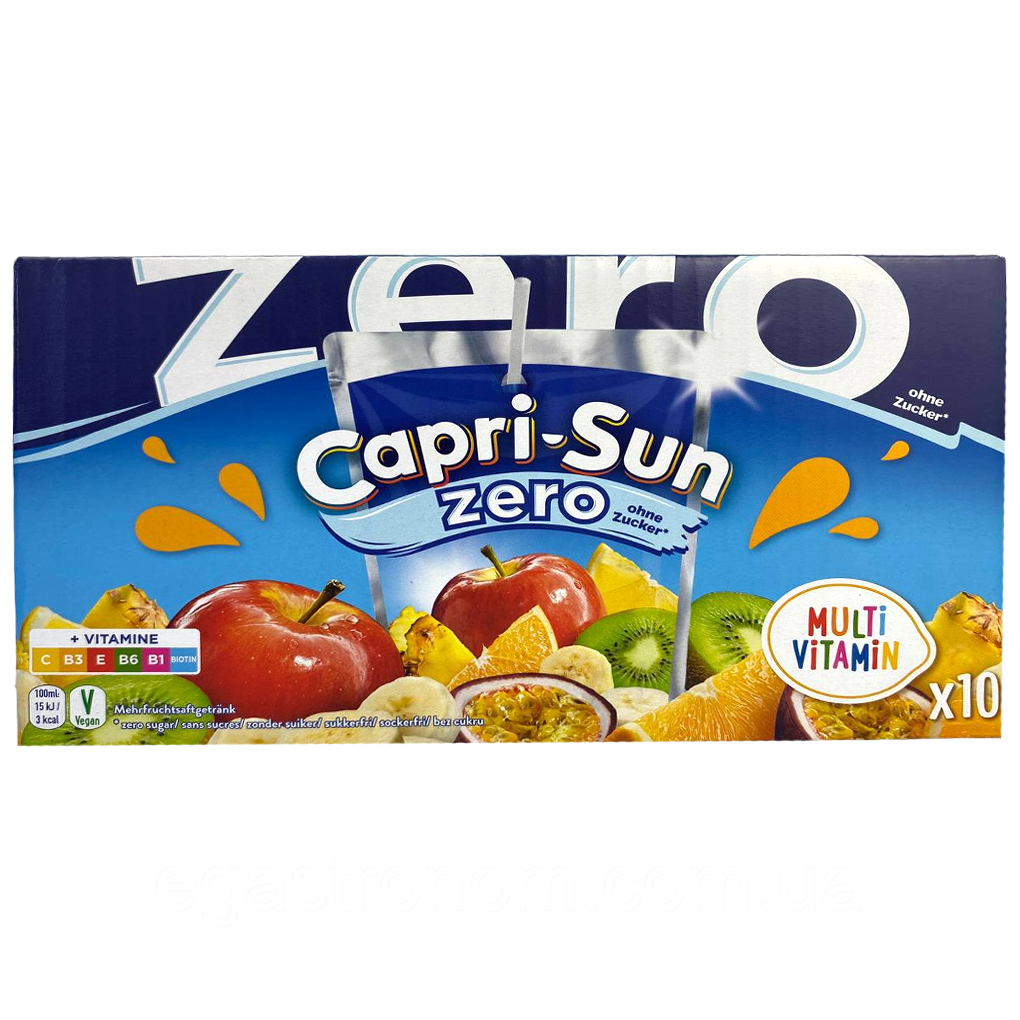Сік мультивітамін (без цукру) Капрізон Capri-Sun multivitamin zero 10*200g 4пач/ящ (Код: 00-00016703), фото 1