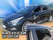 Дефлектори вікон (вітровики) Kia Cee'd 2012+ 5D (вставні, 4 шт.) SW (Heko)