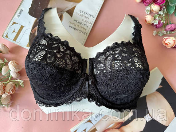 80/85E Мереживний бюстгальтер на чашку Е чорний, фото 1