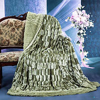 Хутряне двостороннє покривало "НОРКА"/Покривало на велике ліжко 210х230