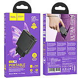Зарядний пристрій HOCO N38 PD20W+QC3 (1 Usb/1Type-C) Black, фото 4