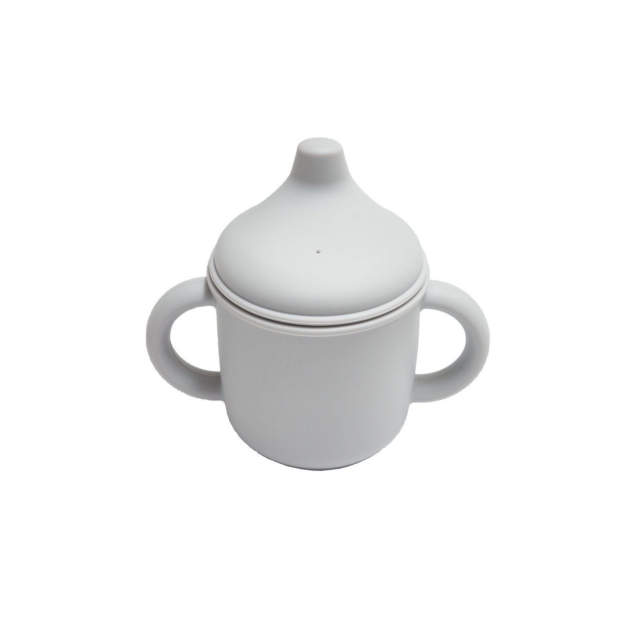 Дитячий поїльник силіконовий Twins з носиком світло сірий