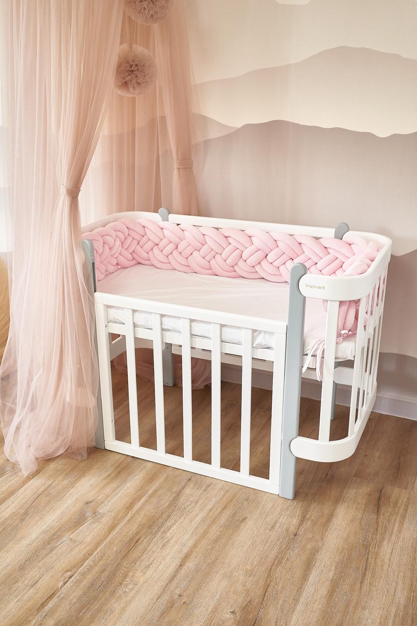 Бампер-косичка Twins 4-порядна подвійна 240 см 2020-K4-2-240P-08, pink