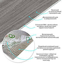 Самоклеюча вінілова плитка в рулоні 600х3000х2мм Попеляста (0004-8-матовий) SW-00001175, фото 2