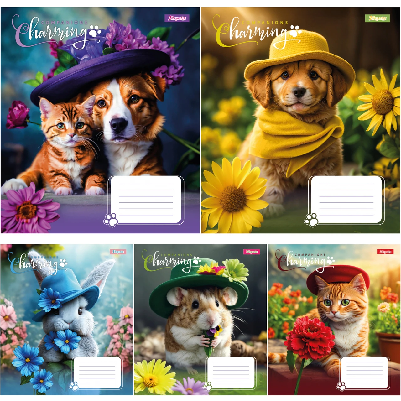 Зошит шкільний (А5, 24 аркуші, в лінію) 1Вересня Charming companions 767299