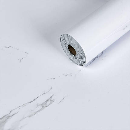 Самоклеюча вінілова плитка в рулоні 600х3000х2мм Білий повітряний мармур Глянсова SW-00001287, фото 1