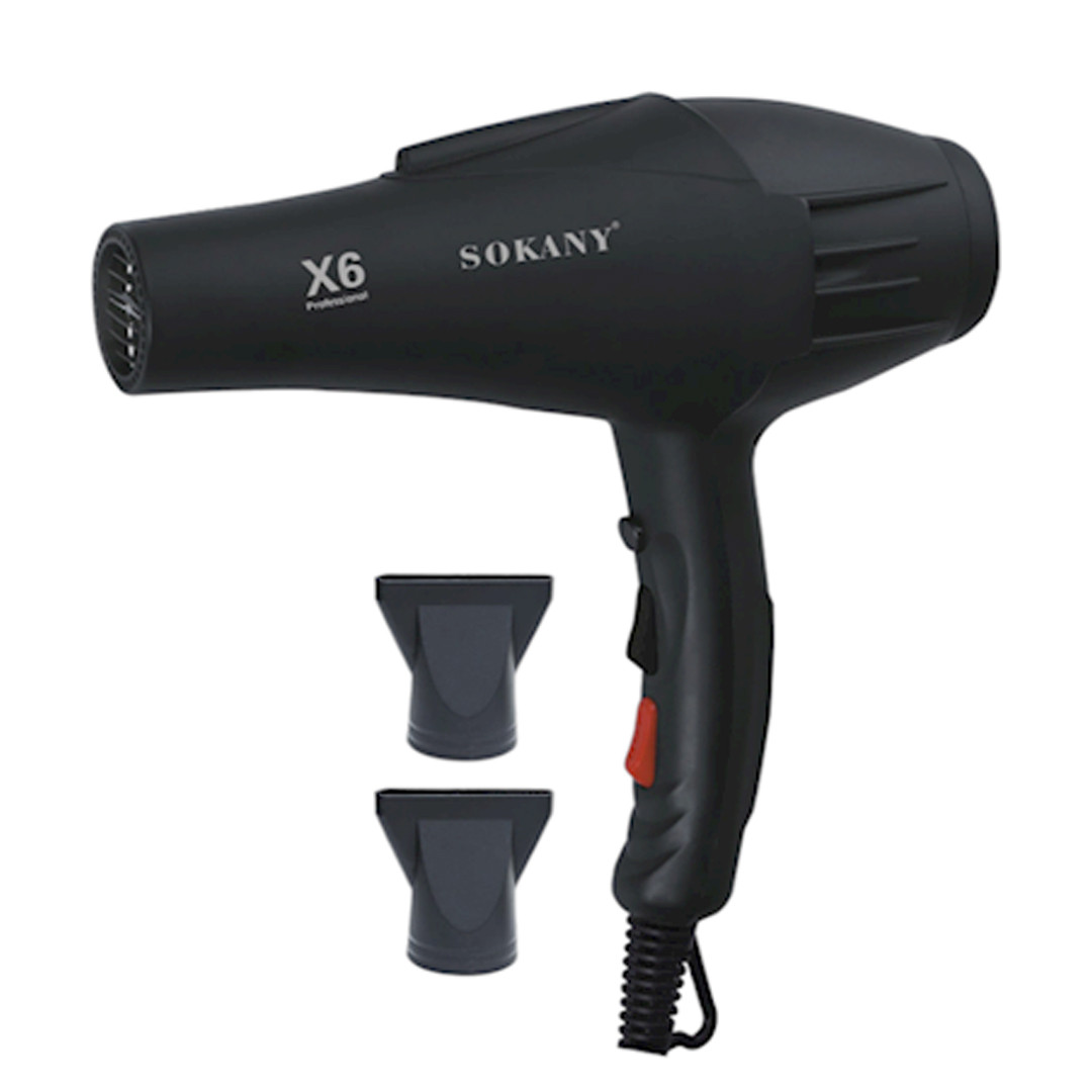 Професійний фен для волосся на 2200 Вт із двома концентраторами Sokany X6 Чорний, фото 1