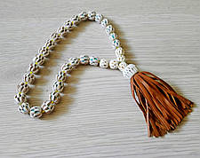 Плетені чотки зі шкіри, ручна робота, 33 намистини., фото 3