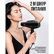 Професійний фен для волосся на 2200 Вт із двома концентраторами Sokany X6 Чорний, фото 7