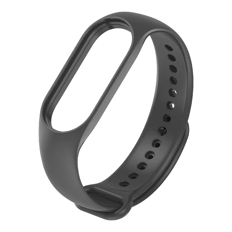 Силіконовий ремінець для Xiaomi Mi Band 5 / 6 / 7  (Темно-сірий), фото 1