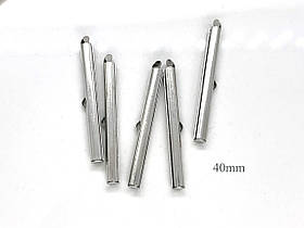 Кінцевик-затискач для стрічок, браслетів 40мм (пара) сталь