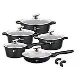 Набір каструль із сотейником та сковородою Higher Kitchen НК305 з антипригарним покриттям для всіх типів плит, фото 6