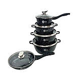 Набір каструль із сотейником та сковородою Higher Kitchen НК305 з антипригарним покриттям для всіх типів плит, фото 7