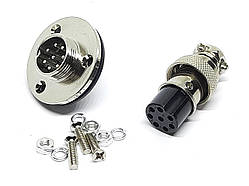 Роз'єм GX16-8 контактів (8 pin) пара (Гніздо з фланцем + штекер)