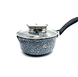 Ківш з антипригарним покриттям 18 см діаметр із ручкою Кухонний гранітний ковшик 1.9 л UNIQUE UN-5602, фото 3