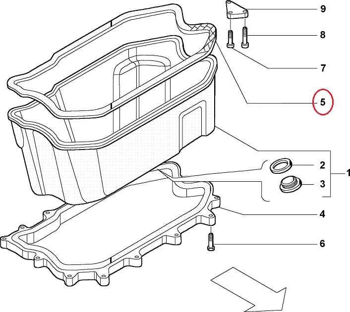 Прокладка масляного піддону на Fiat Ducato 250 (2006-2014) 2.3JTD, 504018307