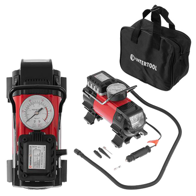 Компресор автомобільний 12 В, один циліндр 19 мм INTERTOOL AC-0001, фото 1