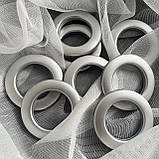 Тюль на сірих люверсах 140х250 см бамбук 1 шт. Тепло-білий, фото 2