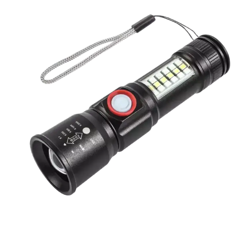 Ліхтар ручний акумуляторний RIAS SY-1903C-P50+SMD+RGB Zoom USB Black (7_00854), фото 1