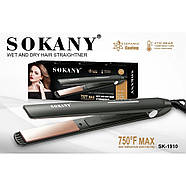 Випрямляч мультистайлер для волосся на 50 Вт Sokany SK-1910 Праска з керамічним покриттям Сірий, фото 2