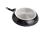 Сковорода кругла класична UNIQUE UN-5143 20 см із гранітним покриттям скляною кришкою для смаження овочів і, фото 3