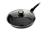 Сковорода кругла класична UNIQUE UN-5143 20 см із гранітним покриттям скляною кришкою для смаження овочів і, фото 4