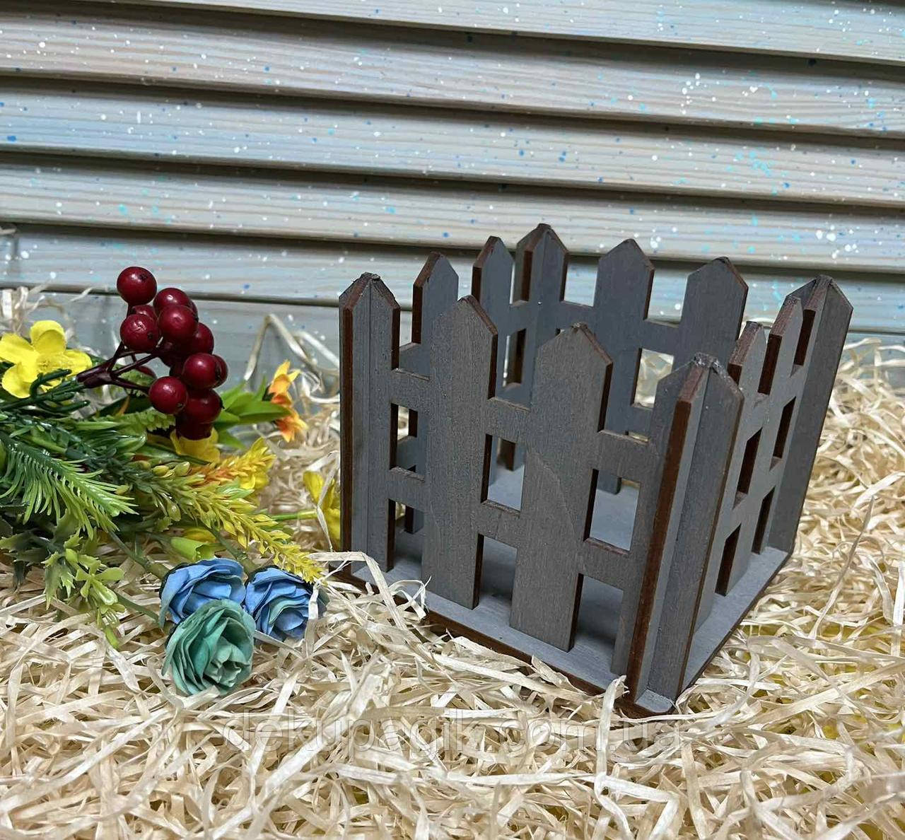 Паркан декоративний 12х12 см, сірий, фото 1