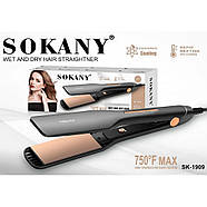 Випрямляч для волосся на 50 Вт з обертанням шнура 360° Sokany SK-1909 Праска з керамічним покриттям, фото 2