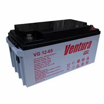 Акумуляторна батарея Ventura 12В 65А*г VG 12-65 Gel, фото 1