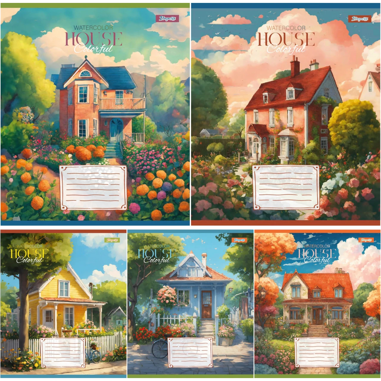 Зошит шкільний (А5, 24 аркуші, в лінію) 1Вересня House colorful 767028