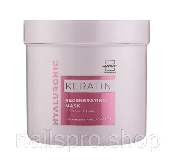 Відновлювальна маска Unic Hyaluronic Keratin Regenerating Mask для ламкого та пошкодженого волосся, 500 мл