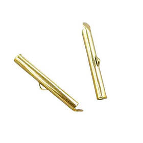 Кінцевик-затискач для стрічок, браслетів 40мм (пара) жовте золото