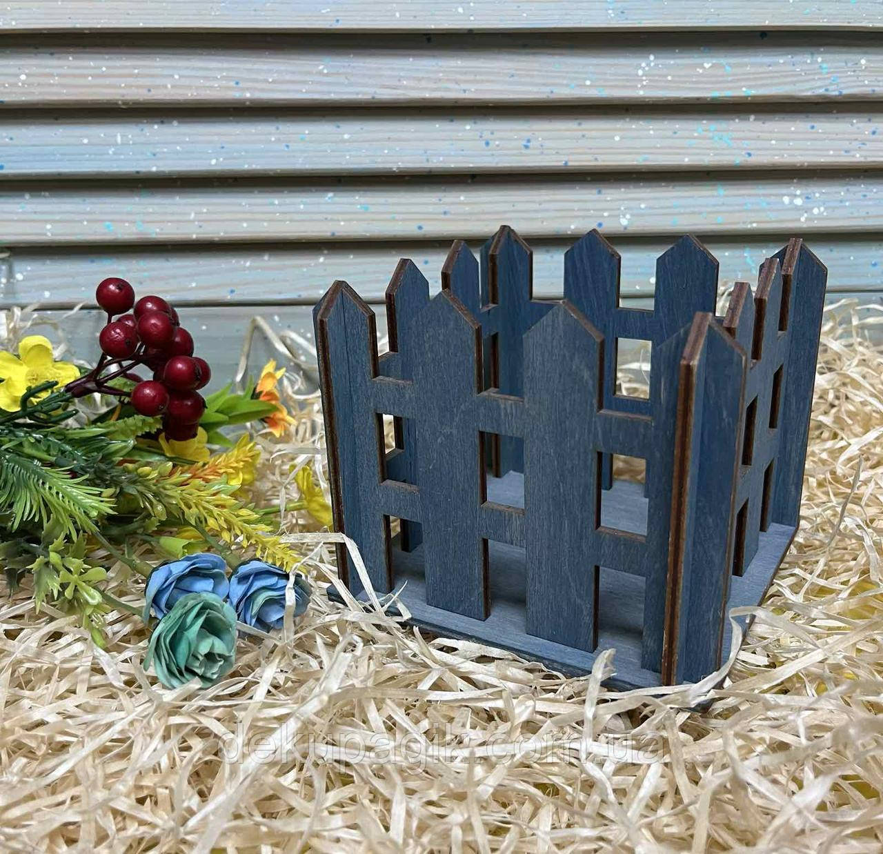 Паркан декоративний 12х12 см, синій, фото 1
