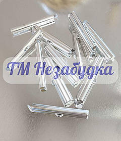 Кінцевик-затискач для стрічок, браслетів 40мм (пара) срібло