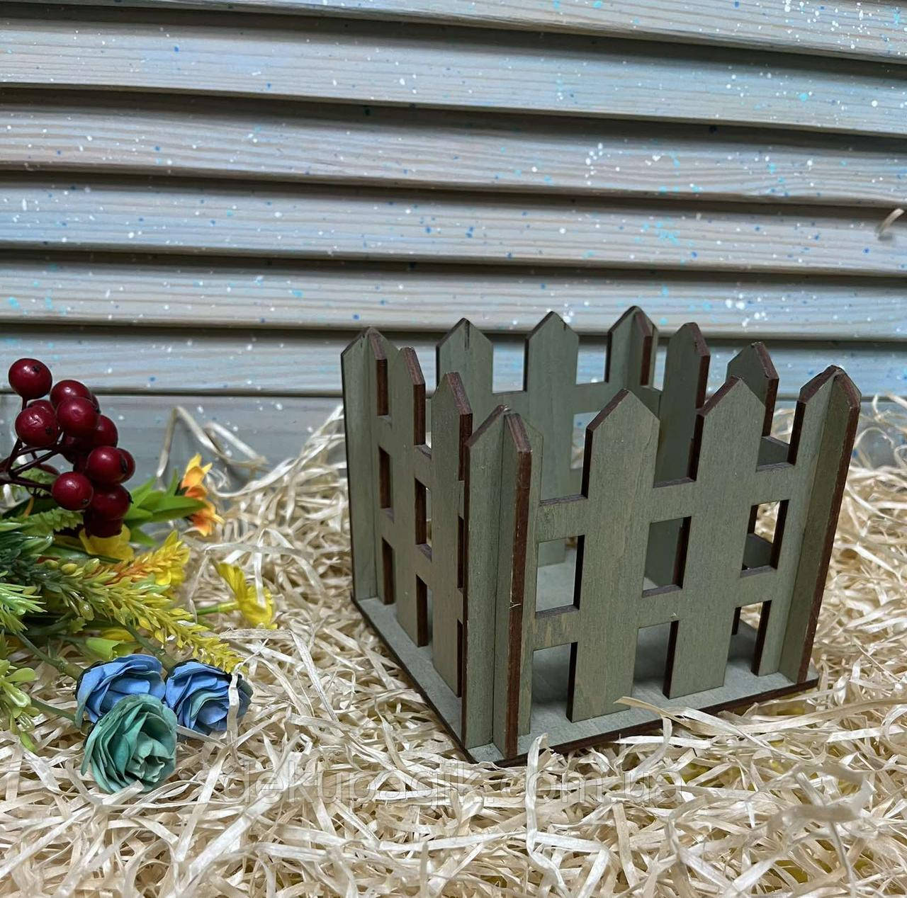 Паркан декоративний 12х12 см, зелений, фото 1