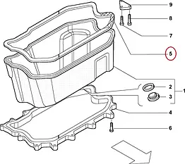 Прокладка масляного піддону на Iveco Daily E6 (2014-...) 2.3hpi, 504018307
