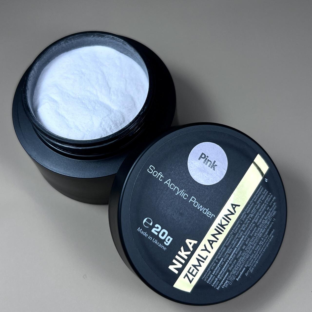 Акрилова пудра Soft acrylic powder Pink Nika Zemlyanikina, 20 грам