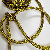 Стразовий шнур м'який, колір Citrine (діаметр 4мм), 1м